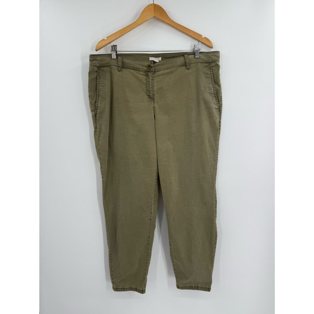 Eileen Fisher Organic Cotton Tencel Chino Pants | Olive | XL